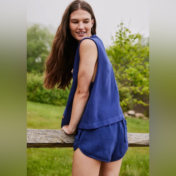 NEW Free People So Fresh Vest Set In Navy Blue - Picture 7 of 14